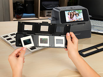 Somikon Fotoscanner: 3in1-Foto-, Dia- & Negativscanner mit 22 MP und HDMI-Ausgang, Akku (Scanner)