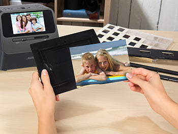 Somikon Fotoscanner: 3in1-Foto-, Dia- & Negativscanner mit 22 MP und HDMI-Ausgang, Akku (Scanner)
