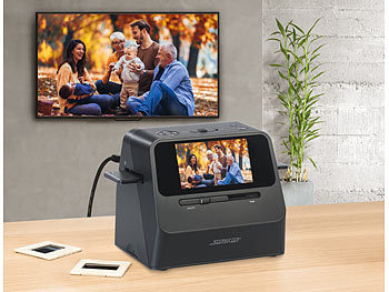 Somikon Fotoscanner: 3in1-Foto-, Dia- & Negativscanner mit 22 MP und HDMI-Ausgang, Akku (Scanner)