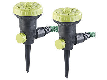Royal Gardineer Wassersprinkler: 2er-Set Gartensprinkler zum Bewässern und Abkühlen, 9 Einstellungen (Sprühdüse für Gartenschlauch)