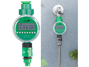 Royal Gardineer Wasserschaltuhr: Bewässerungs-Computer mit 16 Programm-Speicherplätzen und LCD-Display (Zeitschaltuhr Bewässerung)