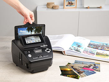 Somikon Diascanner: Foto-, Dia- & Negativscanner m. Display, ganz ohne PC, 2850 dpi, 20 MP