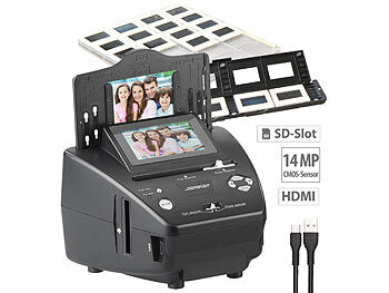 Somikon Diascanner: Foto-, Dia- & Negativscanner m. Display, ganz ohne PC, 2850 dpi, 20 MP