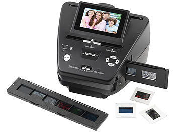 Somikon Diascanner: Foto-, Dia- & Negativscanner m. Display, ganz ohne PC, 2850 dpi, 20 MP