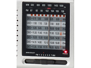 auvisio Transistorradio:
auvisio Analoger 9-Band-Weltempfänger mit FM, MW & 7x KW, Jackentaschen-Format