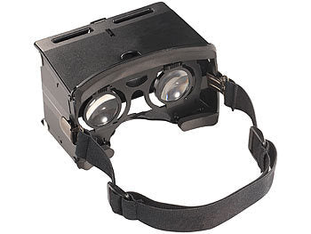 auvisio VR Brille Handy: Faltbare Mini-Reise-Virtual-Reality-Brille 3D für Smartphones (3D Brille Handy)