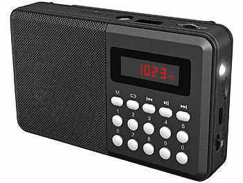 auvisio USB Radio:
auvisio FM-Taschenradio, Bluetooth, MP3-Player, Display, USB, microSD & Akku