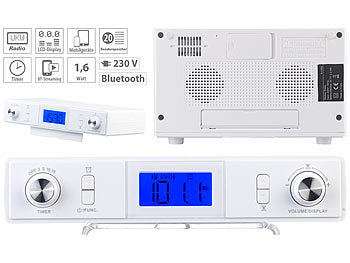 auvisio Küchenradio:
auvisio Stereo-FM-Küchen-Unterbauradio mit Bluetooth, Timer, Wecker, LCD, PLL