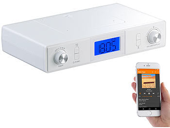 auvisio Küchenradio:
auvisio Stereo-FM-Küchen-Unterbauradio mit Bluetooth, Timer, Wecker, LCD, PLL