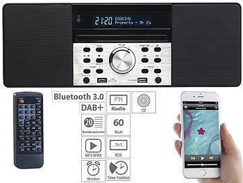 VR-Radio Radio mit CD: VR-Radio Digitalradio mit DAB+, FM, Bluetooth, CD, Audio-Player, USB-Port, 60 W