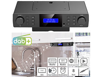 VR-Radio Unterbauradio:
VR-Radio Unterbau-Küchenradio DAB+/UKW, RDS, Wecker, Timer, LCD-Display, AUX