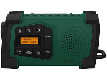 infactory Dynamo Radio:
infactory Mobiles Kurbelradio mit DAB+, EWF-Funktion, Solarpanel, LED, USB