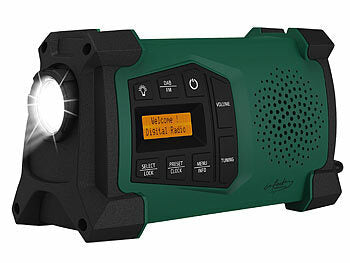 infactory Dynamo Radio:
infactory Mobiles Kurbelradio mit DAB+, EWF-Funktion, Solarpanel, LED, USB