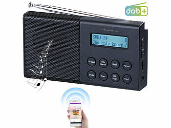 VR-Radio Kofferradio: VR-Radio Digitales DAB+/FM-Taschenradio mit Bluetooth 5, Wecker, Display, RDS