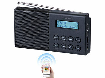 VR-Radio Kofferradio: VR-Radio Digitales DAB+/FM-Taschenradio mit Bluetooth 5, Wecker, Display, RDS