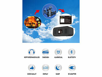 VR-Radio DAB Radiowecker: VR-Radio Stereo-Radio-Wecker mit DAB+, Notfall-Warn-Funktion, USB, Bluetooth