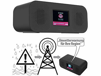 VR-Radio DAB Radiowecker: VR-Radio Stereo-Radio-Wecker mit DAB+, Notfall-Warn-Funktion, USB, Bluetooth