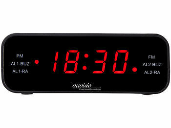 auvisio Uhrenradio:
auvisio UKW-Radiowecker mit 2 Weckzeiten und LED-Anzeige, Schlummer-Funktion