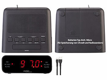 auvisio Uhrenradio:
auvisio UKW-Radiowecker mit 2 Weckzeiten und LED-Anzeige, Schlummer-Funktion