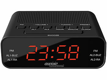 auvisio Uhrenradio:
auvisio UKW-Radiowecker mit 2 Weckzeiten und LED-Anzeige, Schlummer-Funktion