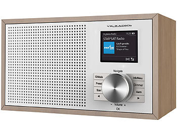 VR-Radio Digitalradio:
VR-Radio Digitales DAB+-Radio, 2,4"/6,1-cm-Farbdisplay, Bluetooth, Holzgehäuse (CH-Version) (CH-Version)