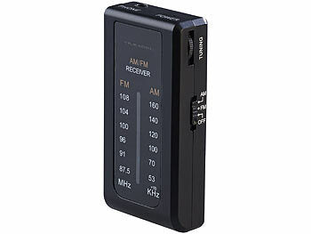 VR-Radio Taschenradio: VR-Radio Mobiles Mini-FM/AM-Transistorradio mit Ohrhörern, extralange Laufzeit