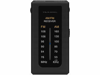 VR-Radio Taschenradio: VR-Radio Mobiles Mini-FM/AM-Transistorradio mit Ohrhörern, extralange Laufzeit
