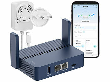 7links - Dualband-WiFi-6-Reiserouter, bis 3.000 Mbit/s, WISP, Open-VPN, USB-C