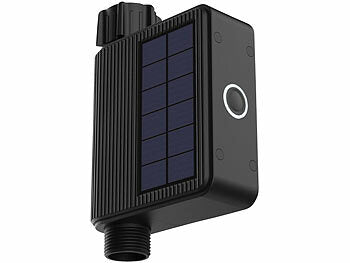 Royal Gardineer Solarbewässerungssystem: WLAN-Bewässerungscomputer, Solarpanel, BT-Gateway, App, Bodensensor