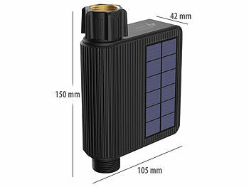 Royal Gardineer Solarbewässerungssystem: WLAN-Bewässerungscomputer, Solarpanel, BT-Gateway, App, Bodensensor