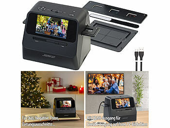 Somikon Fotoscanner: 3in1-Foto-, Dia- & Negativscanner mit 22 MP und HDMI-Ausgang, Akku (Scanner)
