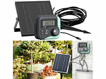 Royal Gardineer Solar Bewässerung: Autarkes 51-teiliges Solar-Bewässerungssystem mit Pumpe, 45 l/Std. (Solar-Bewässerung Regentonne)
