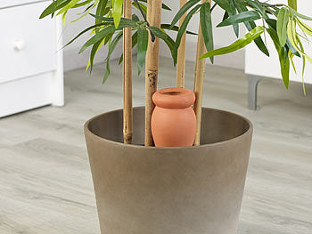 Royal Gardineer Bewässerung Pflanzen: 3er-Set 2in1-Terracotta-Wasserspender für Topfpflanzen, je 330 ml (Wasserspender für Pflanzen)
