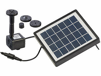 Royal Gardineer Solar Springbrunnen: Teich- und Springbrunnen-Pumpe mit 1,5-Watt-Solarpanel, 7 Brunnendüsen (Solar Wasserpumpe)