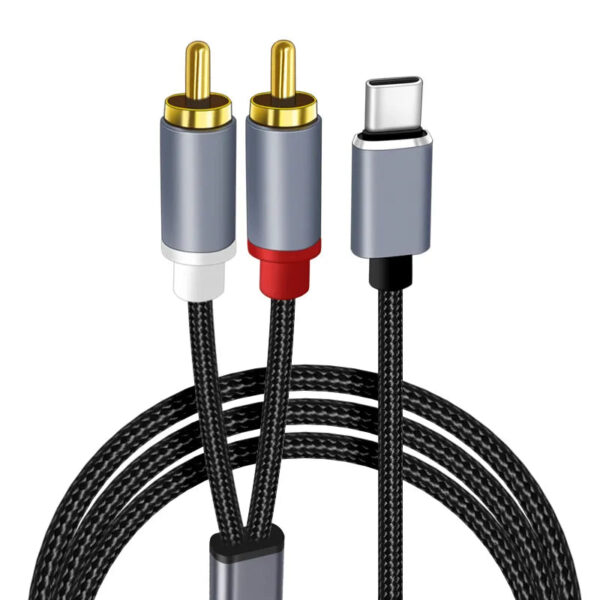 1PC Typ C zu RCA Audio kabel 2 RCA Aux Kabel Konverter USB C Audio Line jpg