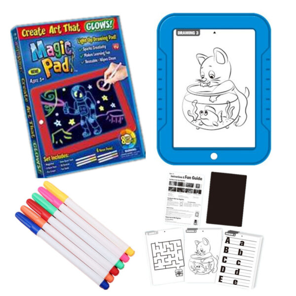 3D Magic Drawing Pad Children LED Light Luminous Board Painting Learning Educational Toys Kids Writing Board