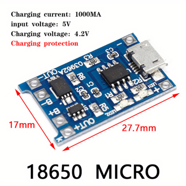 5V1AMicroUSB18650TP4056Lithium Batterielademodul 3