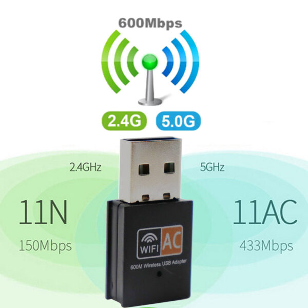 600mbps 2 4 GHz 5GHz Dual Band USB Wifi Adapter Drahtlose Netzwerk Karte Wireless USB WiFi 1