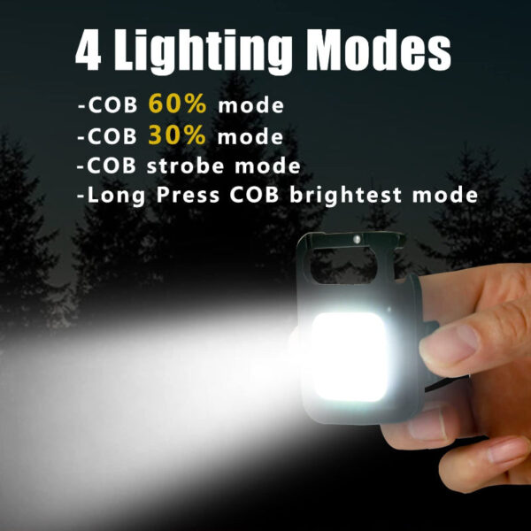 Mini LED Arbeits Licht Multifunktionale Glare COB Keychain Licht Wiederaufladbare Tragbare Taschenlampe Outdoor Camping Korkenzieher 1