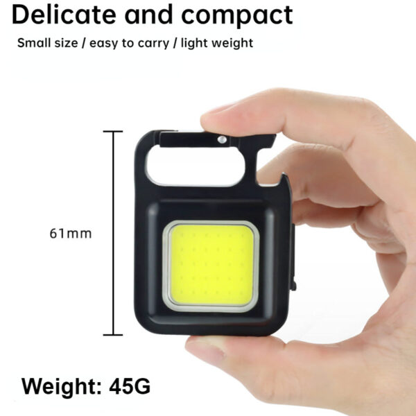 Mini LED Arbeits Licht Multifunktionale Glare COB Keychain Licht Wiederaufladbare Tragbare Taschenlampe Outdoor Camping Korkenzieher 2