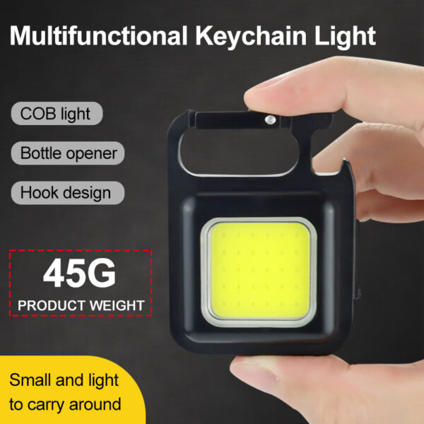 Mini LED Arbeits Licht Multifunktionale Glare COB Keychain Licht Wiederaufladbare Tragbare Taschenlampe Outdoor Camping Korkenzieher 3