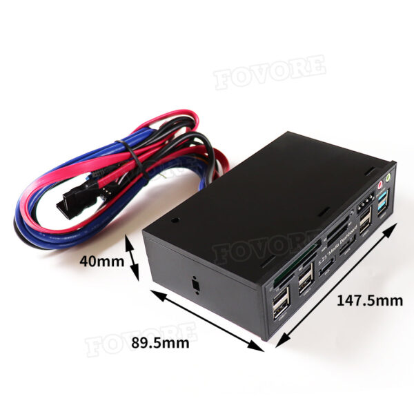 Multifuntion 5 25 Media Dashboard Kartenleser USB 2 0 USB 3 0 20 pin e SATA 5