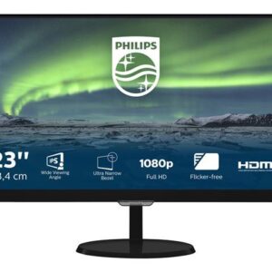 Philips E line 237E7QDSB Ecran LED 23 1920 x 1080 Full HD 1080p 60 Hz AH IPS 250 cd m2 1000 1 5 ms DVI D VGA HDMI MHL noir brillant