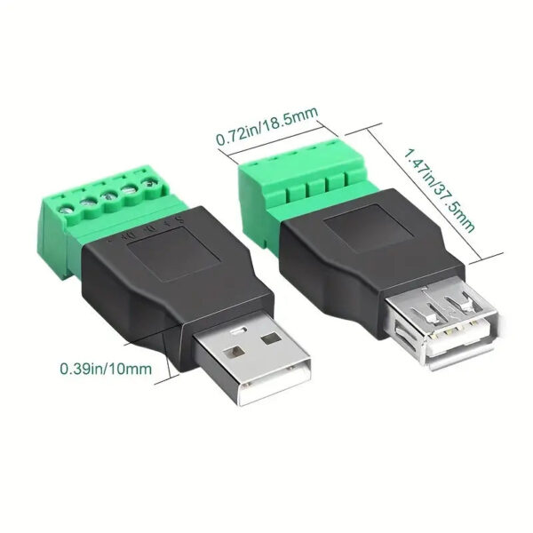 USB Steckerauf5P TerminalKlemmenblock AdapterUSB2.0TypA 2