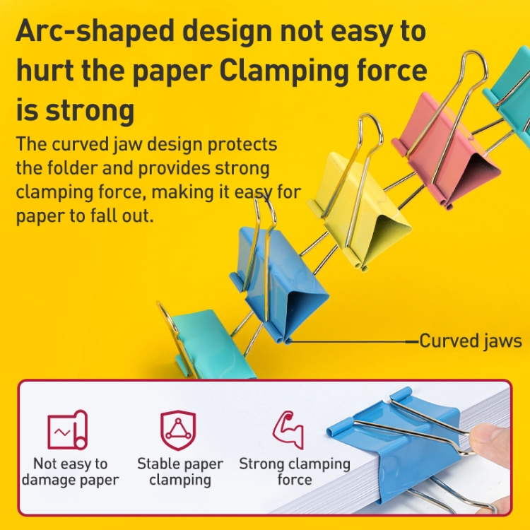 Deli bunter Binder-Clip, Geldschein-Clip, Schwalbenschwanz-Clip, Metall-Eisen-Geld-Clip – Bild 2