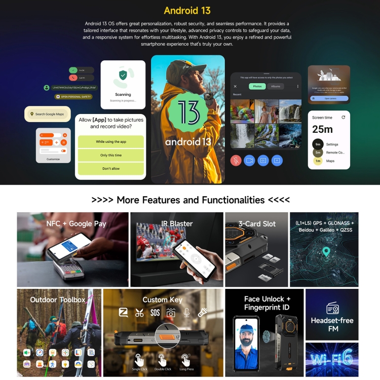 Robustes Ulefone Armor 26 Ultra Walkie-Talkie-Version-Telefon, 6,78 Zoll Android 13 MediaTek Dimensity 8020 Octa Core, Netzwerk: 5G, NFC – Bild 18