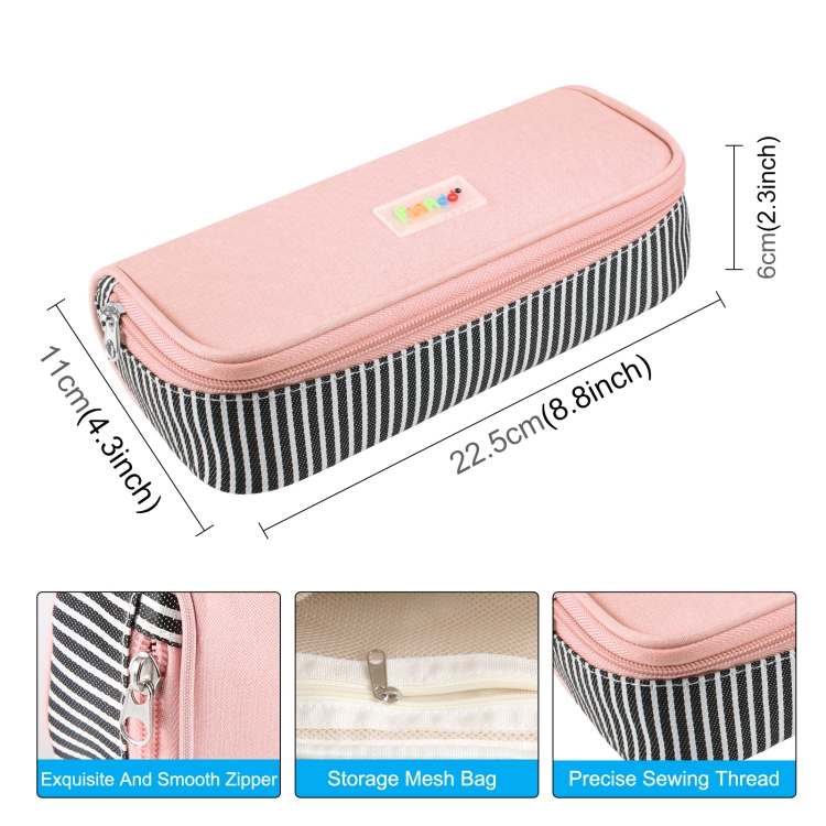 HAWEEL Federmäppchen, Kosmetikaufbewahrung, Organizer, Segeltuch, Brillentasche, Größe: 230 x 110 x 70 mm – Bild 2