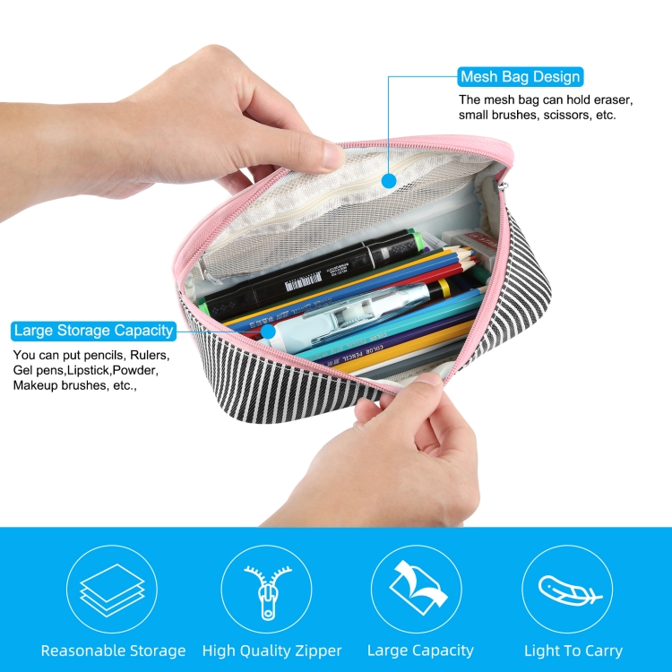 HAWEEL Federmäppchen, Kosmetikaufbewahrung, Organizer, Segeltuch, Brillentasche, Größe: 230 x 110 x 70 mm – Bild 3