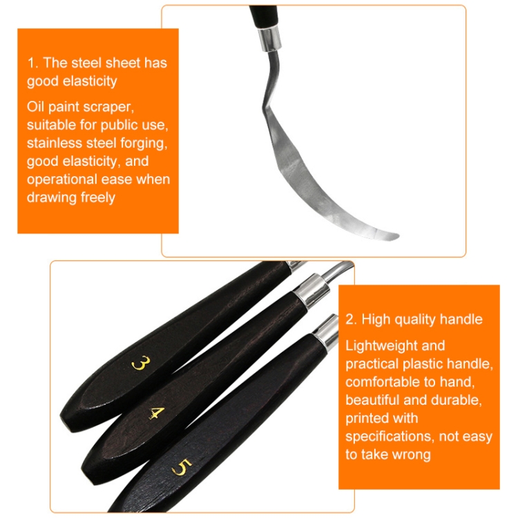 5 in 1 qst express kunst liefert malen toning edelstahl schaber – Bild 4