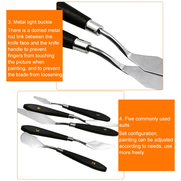 5 in 1 qst express kunst liefert malen toning edelstahl schaber – Bild 5